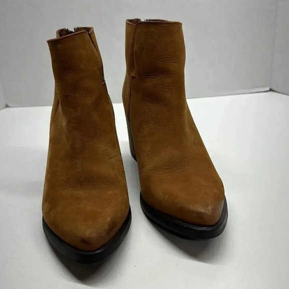 Steve Madden Pawel High Heel Suede Ankle Boots Boot Cognac Brown Women's Size 8 - Picture 7 of 11